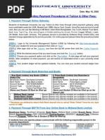 Guidelines Regarding Payment Procedures of Tuition & Other Fees