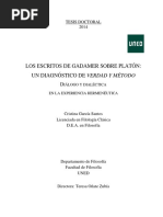 Gadamer Platón, Diálogo Tesis PDF