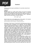 Experiment 1 AIM: Absolute Stability, Relative Stability, and Steady-State Error