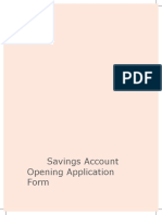 Savings Account Opening Application Form