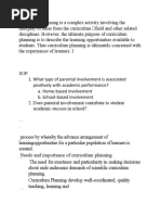 Curriculum Planning Is A Complex Activity Involving The Interplay of Ideas From The Curriculum