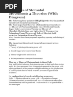 Theories of Stomatal Movement: 4 Theories (With Diagram) : Theory # 1. Theory of Photosynthesis in Guard Cells