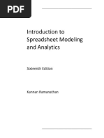 Introduction To Spreadsheet Modeling and Analytics XVI PDF