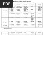 Weekly Work Schedule Planner Version 2 