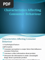 Characteristics Affecting Consumer Behaviour