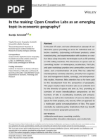 Schmidt, S. (2019) in The Making - Open Creative Labs As An Emerging Topic in Economic Geography