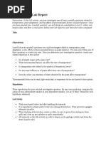 Transpiration Lab Report: Title