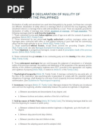 Grounds For Declaration of Nullity of Marriage in The Philippines