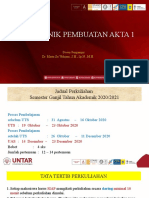 Teknik Pembuatan Akta 1: Dosen Pengampu: Dr. Marta Sri Wahjuni, S.H., SP.N., M.H