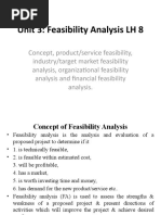 Unit 3: Feasibility Analysis LH 8