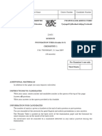 Gcse June 2007 - Science Chemistry 1 Foundation