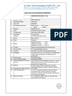 Tulsa Gas Technologies India Pvt. LTD: Data Sheet For 37 KW CNG Booster Compressor