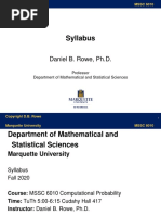 Syllabus: Daniel B. Rowe, PH.D