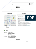 Ride Details Bill Details: Thanks For Travelling With Us, R Ranjit