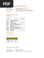 MS/ M Phil (Accounting and Finance) : Course Code Courses Credit Hours