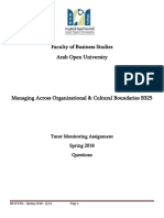 Faculty of Business Studies Arab Open University: Tutor Monitoring Assignment Spring 2018 Questions