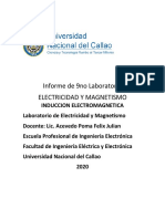 Informe de 9no Laboratorio INDUCCION ELECTROMAGNETICA