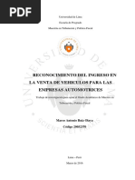 + 36p Reconocimiento Del Ingreso en La Venta de Vehículos para Las Empresas Automotrices Ruiz - Olaya - Marco PDF