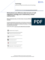 Motivational and Affective Determinants of Self Regulatory Strategy Use in Elementary School Mathematics