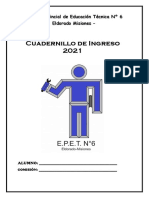 Cuadernillo Ingreso Epet Nº6 - 2021