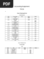 Accounting Assignment P4-5A: Anya's Cleaning Service