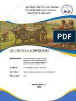 Origen de La Agricultura y La Actividad Pre-Agraria