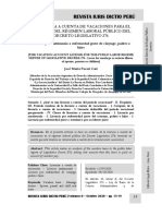 Licencia A Cuenta de Vacaciones Del Servidor Del Decreto Legislativo 276 - Autor José María Pacori Cari