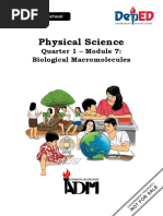 Physical Science: Quarter 1 - Module 7: Biological Macromolecules