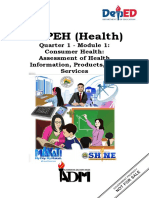 MAPEH (Health) : Quarter 1 - Module 1: Consumer Health: Assessment of Health Information, Products, and Services