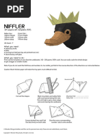 Niffler: DIY Papercraft Template PDF