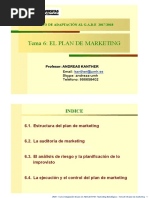 MKT - Estr.2018 Tema 6 El Plan de Marketing