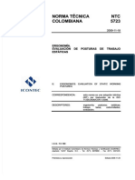 NTC 5723 Evaluacion de Posturas de Trabajos Estaticos PDF