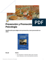 Prevención y Promoción en Psicología