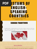 Customs of English-Speaking Countries: Vanessa Maldonado Luna G R U P O: A 1 - 1 1 3 C