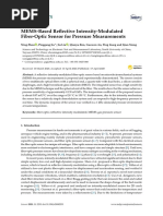 Sensors: MEMS-Based Reflective Intensity-Modulated Fiber-Optic Sensor For Pressure Measurements