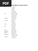 Common Metric Conversion