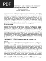 Effects of Enjoyment and Boredom On Students Interest in Mathematics and Vice Versa