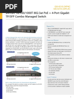 24-Port 10/100/1000T 802.3at Poe + 4-Port Gigabit TP/SFP Combo Managed Switch