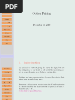 Option Pricing: December 11, 2019