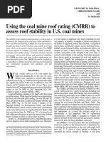 Using The Coal Mine Roof Rating (CMRR) To Assess Roof Stability in U.S. Coal Mines