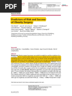 Predictors of Risk and Success of Obesity Surgery