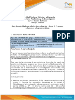 Guía de Actividad y Rúbrica de Evaluación - Unidad 2 - Paso 3 - Proponer Soluciones A La Problemática