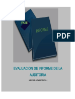 Evaluación Del Informe de Auditoría Auditoría Administrativa