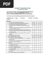 Teacher Evaluation Form: Proforma - 10