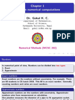 Errors in Numerical Computations: Dr. Gokul K. C