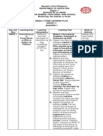 Weekly Plan Week 1 Filipino 11