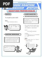 Ejercicios de Magnitudes Proporcionales para Segundo de Secundaria