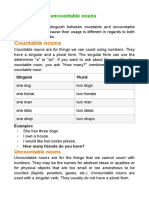 Countable Uncountable. Quantifiers Grammar Unit 3 PDF