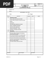 G Nuovo Pignone: STD-ET-114 Pre-Commissioning Form Checks On The Lighting and M.P. Systems