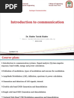 Introduction To Communication: Dr. Haider Tarish Haider